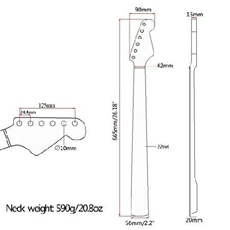 Maple Electric Guitar Neck 22 Fret Fretboard Guitar Neck DIY Parts Replacement Compatible for TL Electric Guitar｜nobuimport｜02