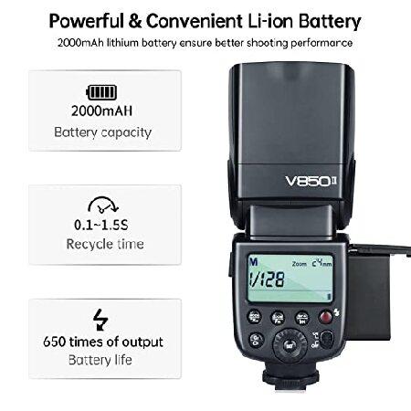 Godox V850II GN60 2.4G 1/8000s High-Speed Sync Camera Flash with 2000mAh Li-ion Battery，1.5s Recycle time Compatible for Canon,Nikon,Pentax,Olympus,F｜nobuimport｜05