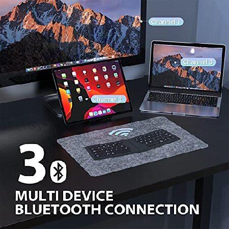 iClever BK06 Bluetooth Keyboard - Multi-Device Portable Keyboard Bluetooth 5.1 for iOS, Android, Windows, Tablet Smartphone Laptops Mac, Rechargeable｜nobuimport｜02