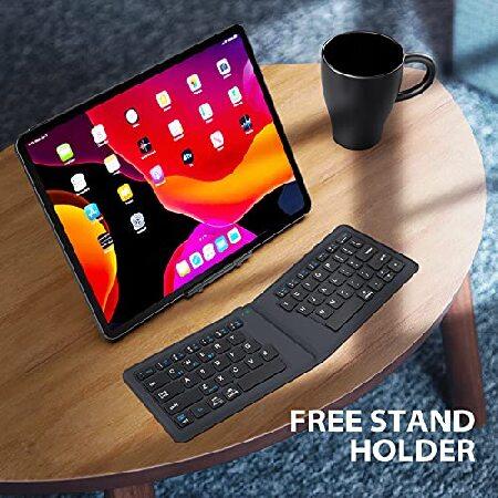 iClever BK06 Bluetooth Keyboard - Multi-Device Portable Keyboard Bluetooth 5.1 for iOS, Android, Windows, Tablet Smartphone Laptops Mac, Rechargeable｜nobuimport｜06