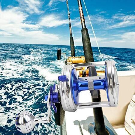 速くおよび自由な DAUERHAFT Fishing Line Reel， Holder - Accessory - Sea Fishing  Fishing Ax Spinning Wheel Large 30kg Lever Maximum Fishing Braking Force  Professional for Lamby Outdoors(Silver+Blue) Brake 釣り