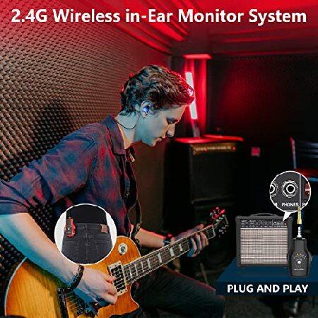 2.4G in Ear Monitor Wireless System 6 Channels Personal IEM for Studio,Rock Band Live Performance,Band Rehearsal,Guitar Amp,Bass Apm,DJ Equipment (US｜nobuimport｜03