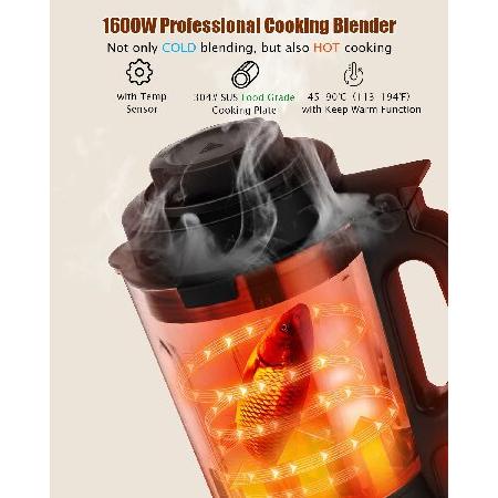 Moongiantgo Professional Cooking Blender for Kitchen Hot Cold with 8  Presets