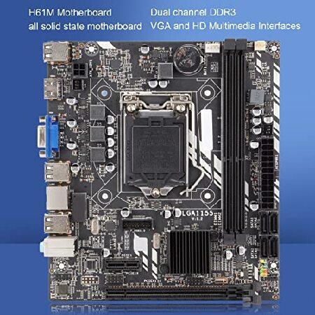 PUSOKEI H61M Desktop Motherboard,LGA1155 DDR3 Dual Channel Quad Core VGA HDMI Stable Power Computer Motherboard for I7 I5 I3,SATA2.0,USB3.0,USB 2.0,PC｜nobuimport｜04