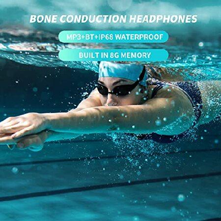 新入荷アイテム ReeRay Waterproof Bone Conduction Swimming Headphones， R5 Open-Ear IP68 MP3 Player Wireless Sport Bluetooth Earphones with Mic，Built-in 8G Memory Head