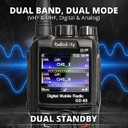 Radioddity　GD-88　DMR　SFR,　Radio,　Way　Two　Ham　Band　VHF　Contacts　＆　UHF　Repeater,　Dual　Analog　APRS,　GPS　with　Handheld　Cross-Band　Radio,　300K　7W