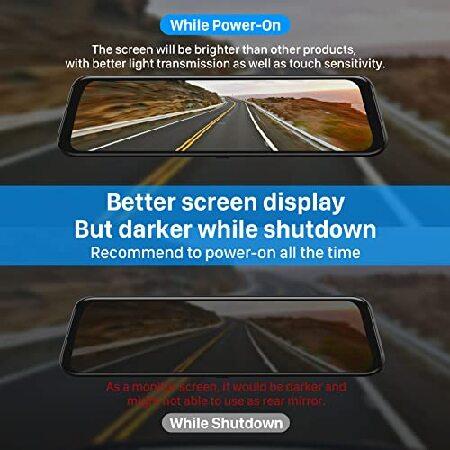 店内の商品は在庫 SENSEGO 12 2K Mirror Dash Cam Carplay Android Auto Wireless 1440P Smart Rearview Backup Camera for Cars， Front and Rear View Dual Cameras， Voice Cont