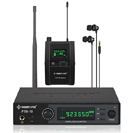  新品  Phenyx Pro UHF Stereo Wireless in Ear Monitor System PTM-10 Bundle with 20 UHF Channels Wireless Guitar System PTG-12