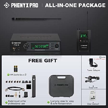  新品  Phenyx Pro UHF Stereo Wireless in Ear Monitor System PTM-10 Bundle with 20 UHF Channels Wireless Guitar System PTG-12