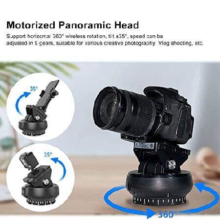 2.4G Electronic Camera Tripod Head, Motorized Panoramic Tripod Head + 360° Rotation + Tilt ±35° + Remote Control, Works with Mobile Phone, DSLR Cam｜nobuimport｜03