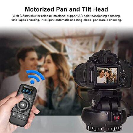 2.4G Electronic Camera Tripod Head, Motorized Panoramic Tripod Head + 360° Rotation + Tilt ±35° + Remote Control, Works with Mobile Phone, DSLR Cam｜nobuimport｜04