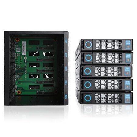 RackChoice 内蔵ハードドライブエンクロージャ 5x2.5インチ/3.5インチ SATA/SAS ハードドライブバックプレーン 6Gbps HDDホットスワップ 3x外部5.25インチベイ｜nobuimport｜03