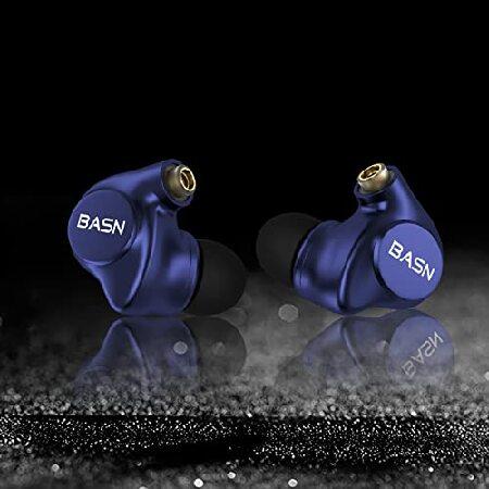 販促販売 BASN Metalen 4 Drivers in-Ear Monitors Headphones， Noise Isolating IEMs with Deep Bass， for Musicians Singers Drummers Bassists(Sapphire Blue)