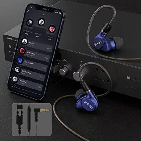 販促販売 BASN Metalen 4 Drivers in-Ear Monitors Headphones， Noise Isolating IEMs with Deep Bass， for Musicians Singers Drummers Bassists(Sapphire Blue)