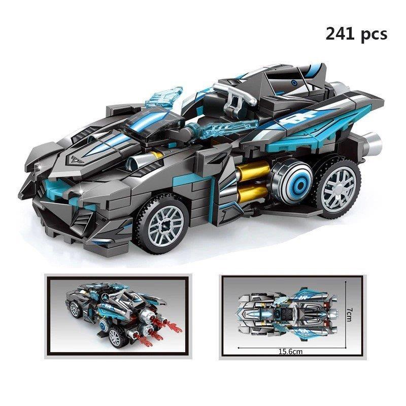 4個レゴ互換の車のブロック4個
