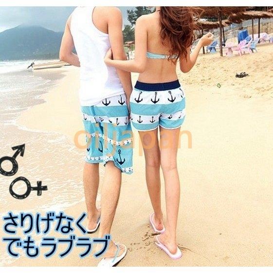 再入荷 予約販売 ペアルック サーフパンツ カップルお揃い 海パン ホットパンツ ビキニと レディース メンズ ビーチウェア ルームウェア 短パン 3点で Wantannas Go Id