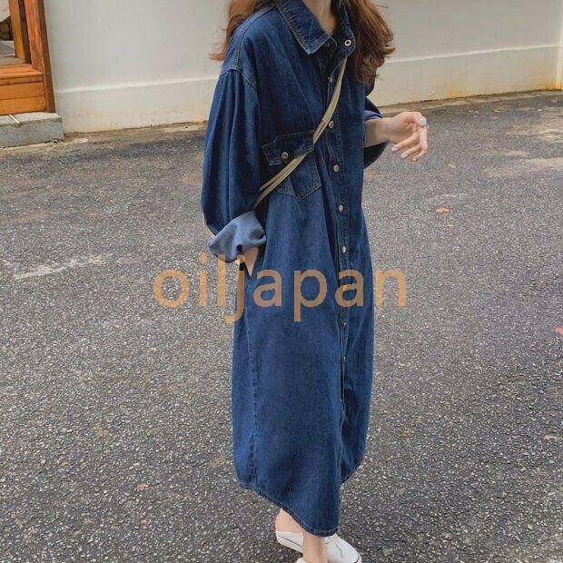 送料無料キャンペーン ロングワンピース レディース 春夏 40代 大きいサイズ 長袖 デニム ワンピ ブルー 体系カバー エレガント ベーシック シンプル 大人可愛い こなれ感 ワンピース サイズ 3xl Www We Job Com