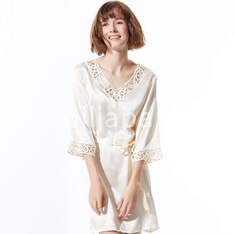後払い手数料無料 シルク ネグリジェ ルームウェア ワンピース 秋 夏 春 カジュアル おしゃれ かわいい 可愛い 無地 ｖネック ルームウェア 部屋着 Itse Edu Co