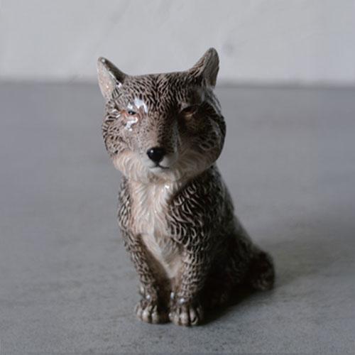 F04-0179]Animal Vase Sand Fox(スナギツネ) チベットスナギツネ