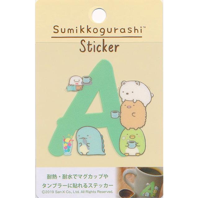 Sumikkogurashi すみっコぐらし耐熱・耐水ステッカー アルファベット