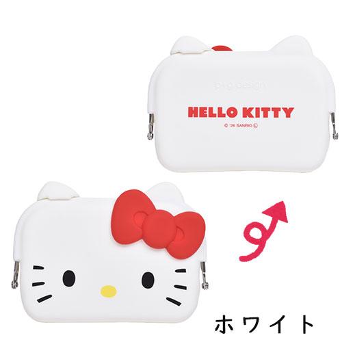 mimi DO-MO ハローキティ シリコンポーチ HELLO KITTY ホワイト ライト