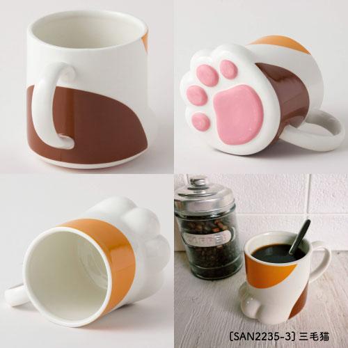 サンアート [SAN2235]肉球マグ くろねこ とらねこ 三毛猫 肉球 可愛い