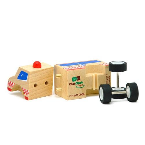 CC004 Click Clack(クリック・クラック) 救急車 働く車 木製おもちゃ