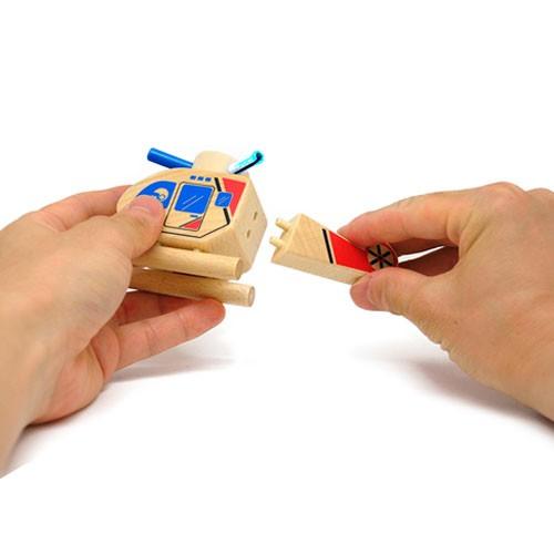 CC006 Click Clack(クリック・クラック) ヘリコプター 働く乗り物 木製