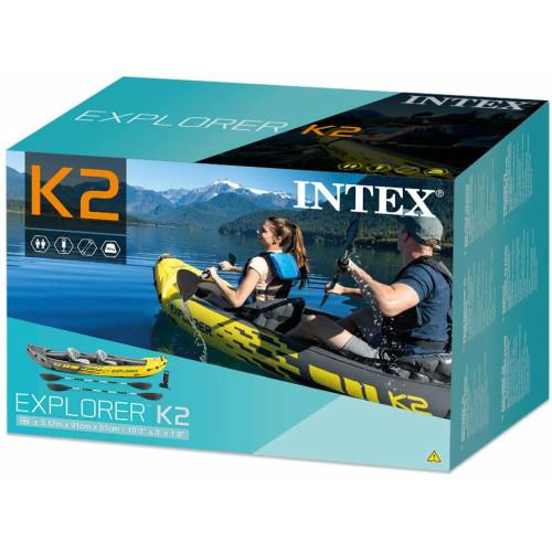 O68307]INTEX EXPLORER K2 カヤック エクスプローラー 二人用 オール