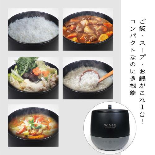 HAC5500A]2合炊きマルチ炊飯器 コンパクト 多機能 お鍋 一人暮らし 少