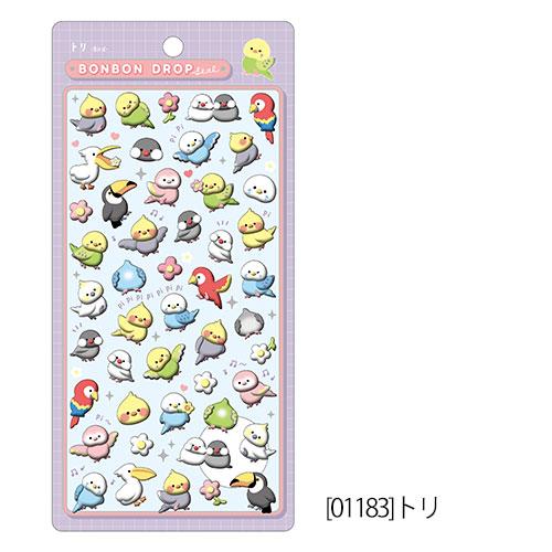 ボンボンドロップシールアニマル 4枚セット1【クーリア正規品】 トリ
