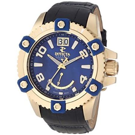 【国内発送】 Men's Invicta 1727 Watch Leather Black Dial MOP Blue Reserve Arsenal 腕時計