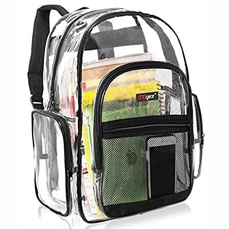 すぐったレディース福袋 Backpack Clear MGgear Transparent Bookbag Duty Heavy Security School Travel リュックサック