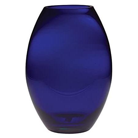 Barski Glass ハンドメイド 高さ10インチ 高さ10インチ バレル花瓶 コバルトブルー ヨーロッパ製