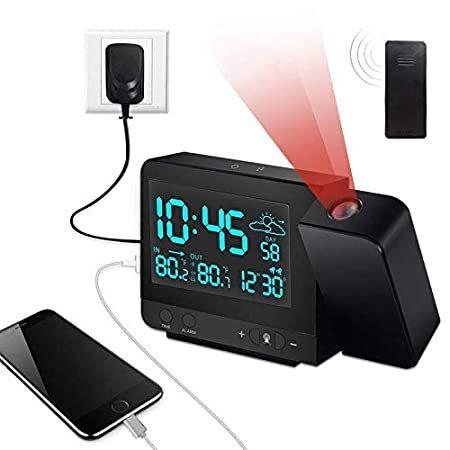 華麗 Dr. Prepare Projection Alarm Clock, Digital Clock Projector with Indoor/Out 目覚まし時計
