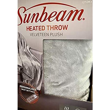 ランキング上位のプレゼント Blanket Heated Electric Velveteen Soft Premium Sunbeam Throw Wash 60" x 50" 毛布、ブランケット