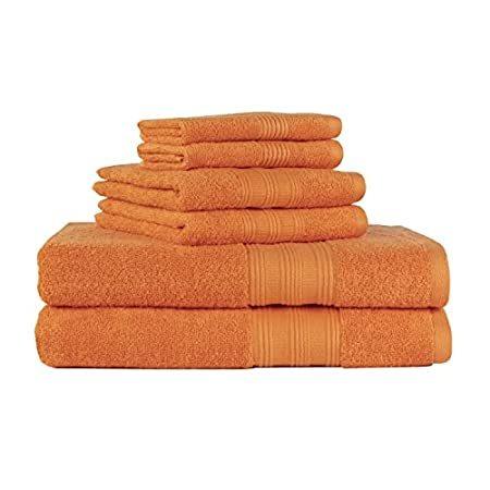 7752円 【特別訳あり特価】 7752円 2021年新作 Freshee 100% Cotton 6 Piece Solid Orange Bath Set