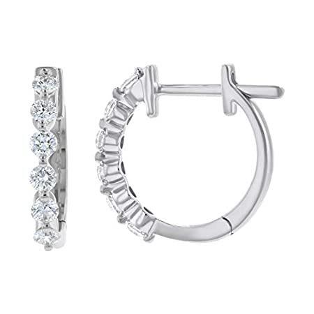 誠実 1 2カラット 14kホワイトゴールド Paris Olivia ラウンドダイヤモンド ダイヤモンド 金属 レディース フープピアス メンズアクセサリー Smssvg Org