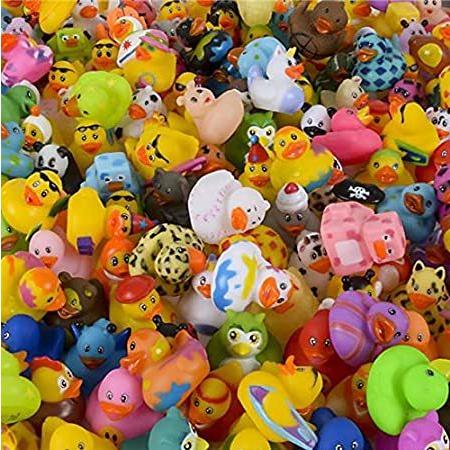 25 PCS Rubber Ducks in Bulk Assorted Duckies Bath Toys for Kids Birthday Gifts Baby Shower Party Favors 