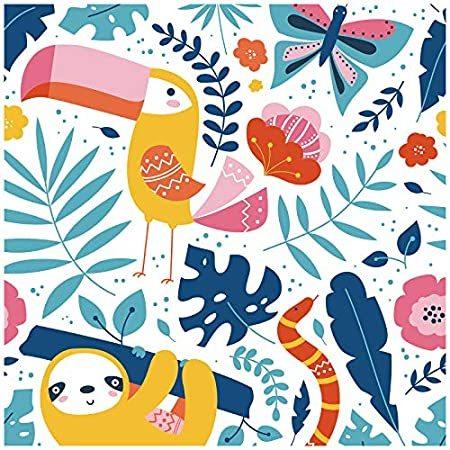 Haokhome 熱帯雨林 剥がして貼れるフローラル壁紙 ヤシの木 ナマケモノ ホワイト ブルー イエロー 取り外し可能 赤ちゃん部屋 デ B08pdbpp2x Nobuストア 通販 Yahoo ショッピング