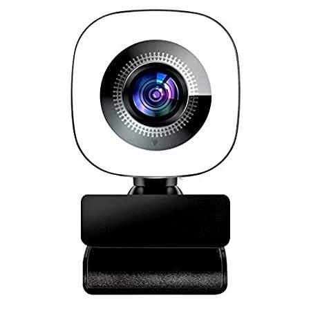 【翌日発送可能】 2K Upgraded New 2021 1440P Mic with Light，Webcam Ring with Webcam Streaming Webカメラ