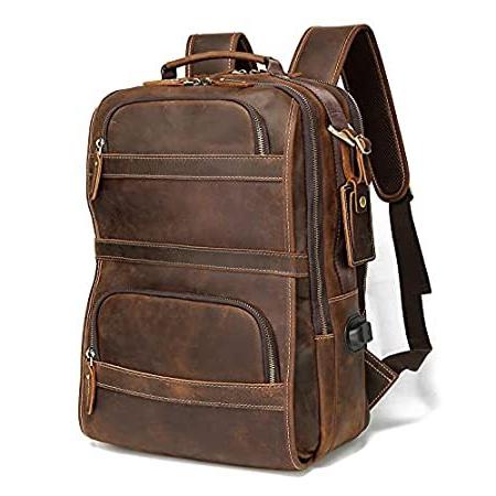 好評販売中 Lannsyne ビンテージ 本革 バックパック メンズ 15 6インチ ノートパソコンバッグ スクールバッグ 一泊 ウィークエンダー キャンプ デイ 最低価格で販売 Pnlp Sn