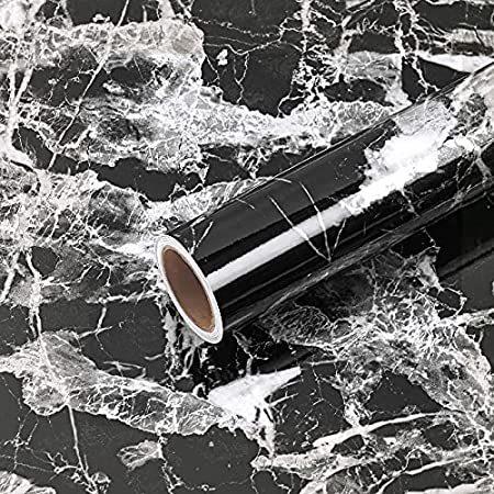 Caltero Black Marble Contact Contact Paper Marble Wallpaper 内装 Wa 壁紙 15 7 394 B095wgww4k Granite