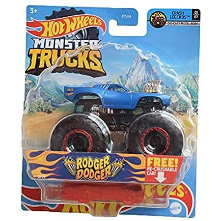 最新デザインの Hot Wheels Monster Trucks Rodger Dodger, [Blue] 2/75 Re-Crushable Car Crash ミニカー
