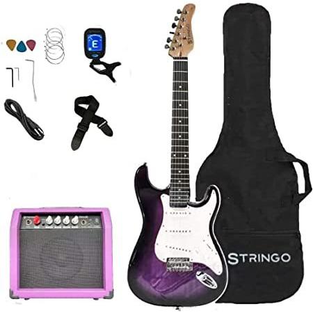 【高価値】 Purple Electric Tremolo Includes Set Inch 39 Size Full Kit Beginner Guitar その他ギター、ベース用弦