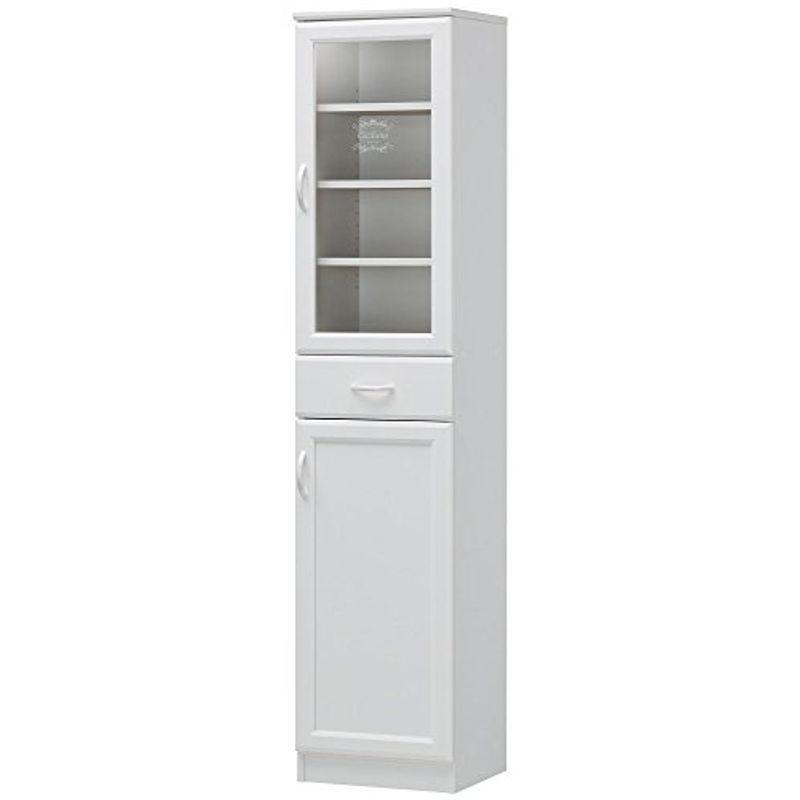 白井産業 食器棚 キッチン収納 カップボード ホワイト 幅40 高さ180.3 奥行35.7cm CEC-1840DGH セシルナ