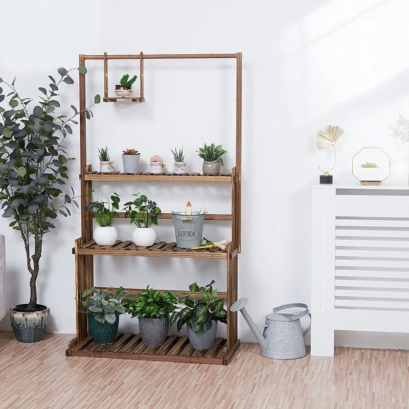 フラワースタンド 木製 3段 ガーデンラック 幅80 ハンギング 吊り棚 ガーデニング 棚 植木鉢台 室内 屋外 観葉植物 花台 おしゃれ Nocciola 通販 Yahoo ショッピング
