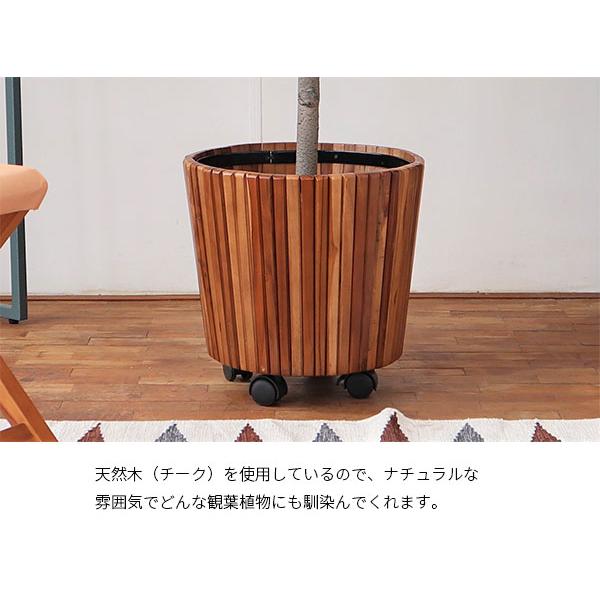 キャスター付き プランターカバー S 木製 おしゃれ 天然木 大型 植木鉢