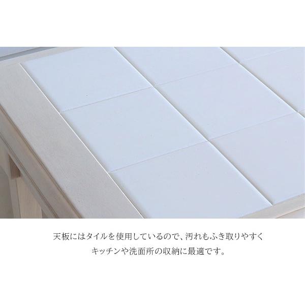 ホワイト アンティーク調 キッチンカウンター キャスター付き 収納