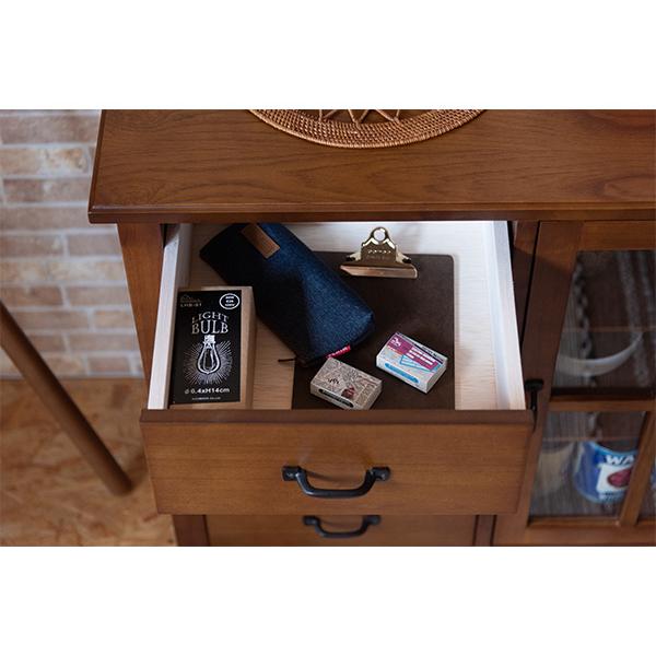 完成品 高級天然木使用 ミニキャビネット 幅80 引き出し付き ミニ食器